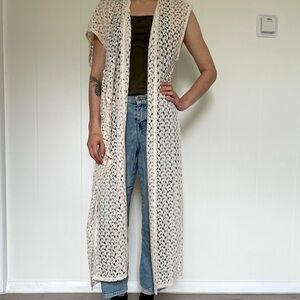 long white lace vest